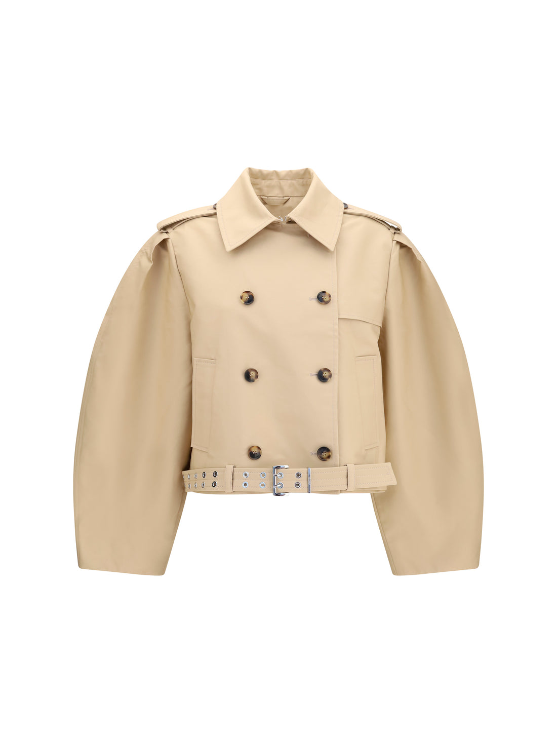 GANNI 34 double-breasted belted jacket