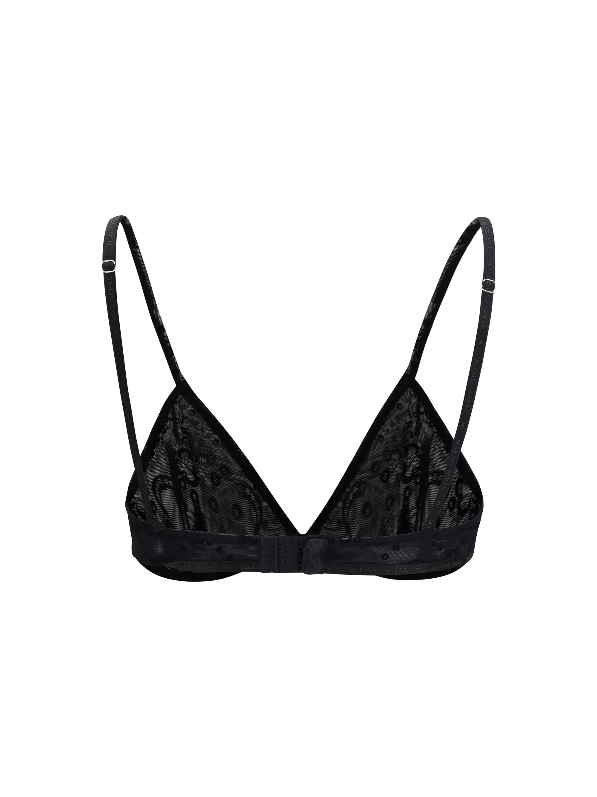 flocked monogram mesh bra