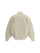 JACQUEMUS 38 the le blouson pilu jacket in white alpaca wool
