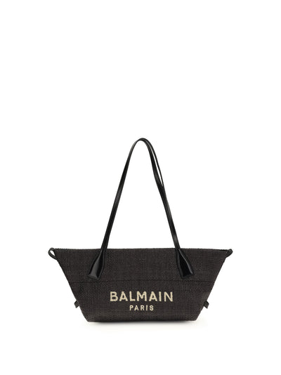 calfskin and raffia track shoulder bag