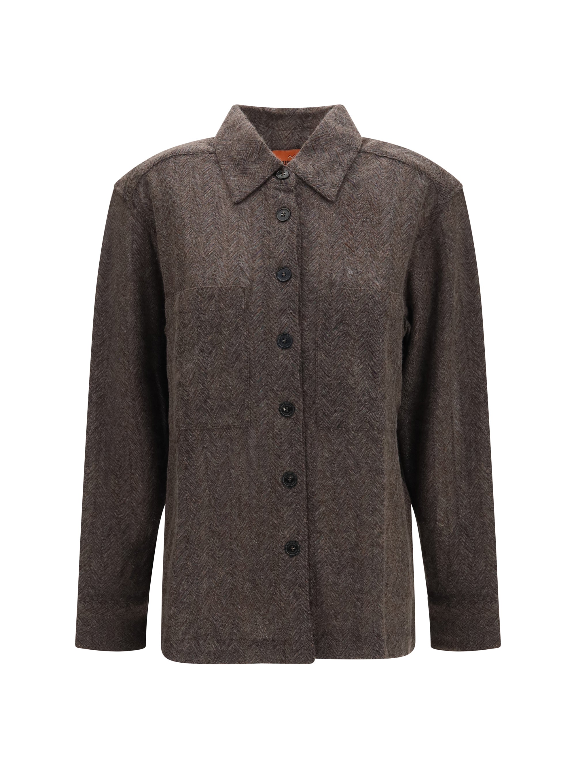 cashmere-blend zig zag shirt