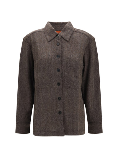 cashmere-blend zig zag shirt