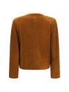 short suede jacket with buttons