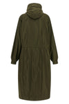 the ganni long windbreaker redefines the volumes of contemporary outerwear throu