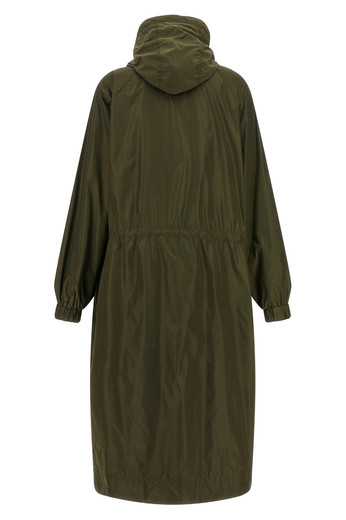 the ganni long windbreaker redefines the volumes of contemporary outerwear throu