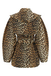 leopard duchesse nylon short water-repellent leopard duchesse nylon trench coa