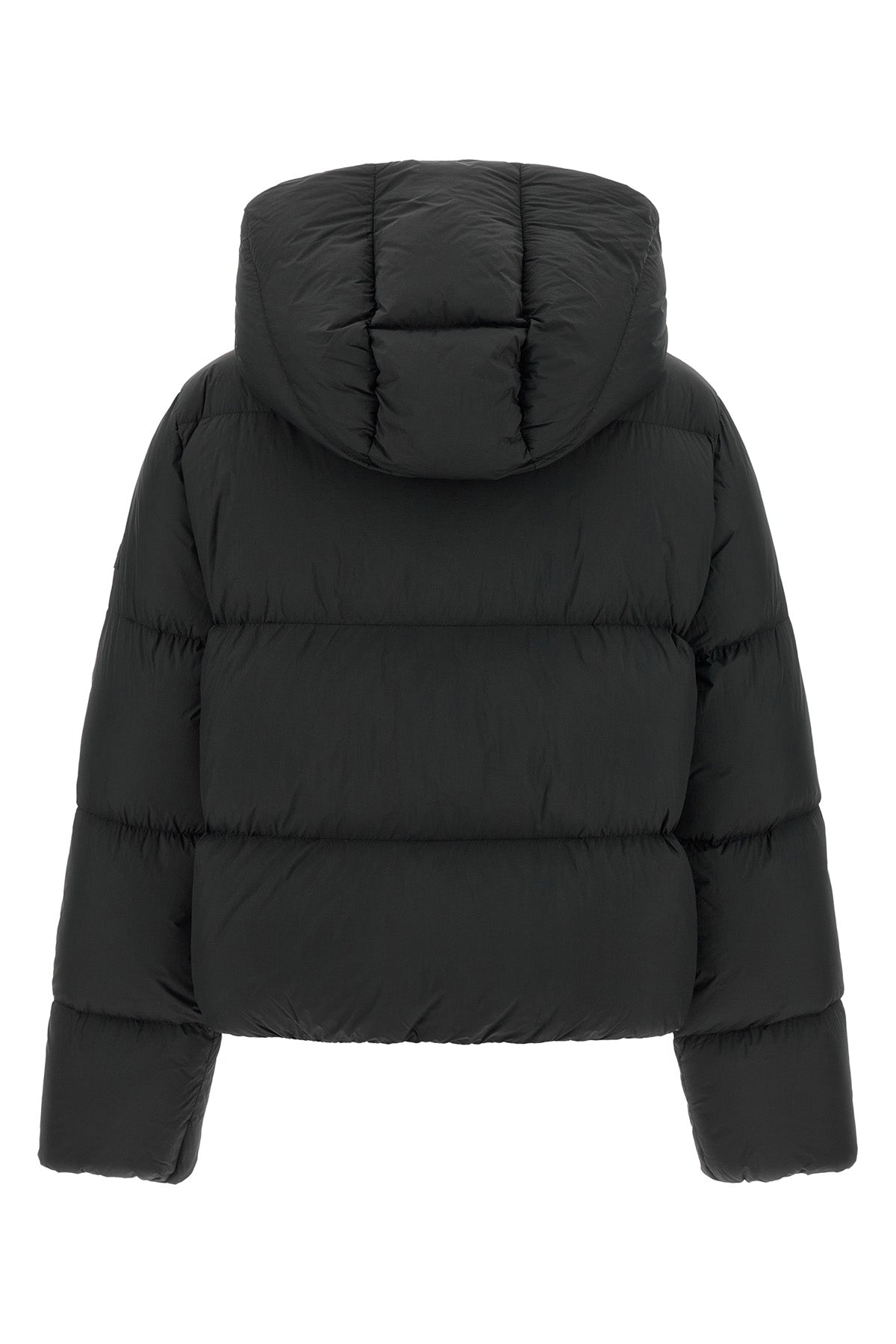 the ganni short down jacket redefines the codes of outerwear through a structure