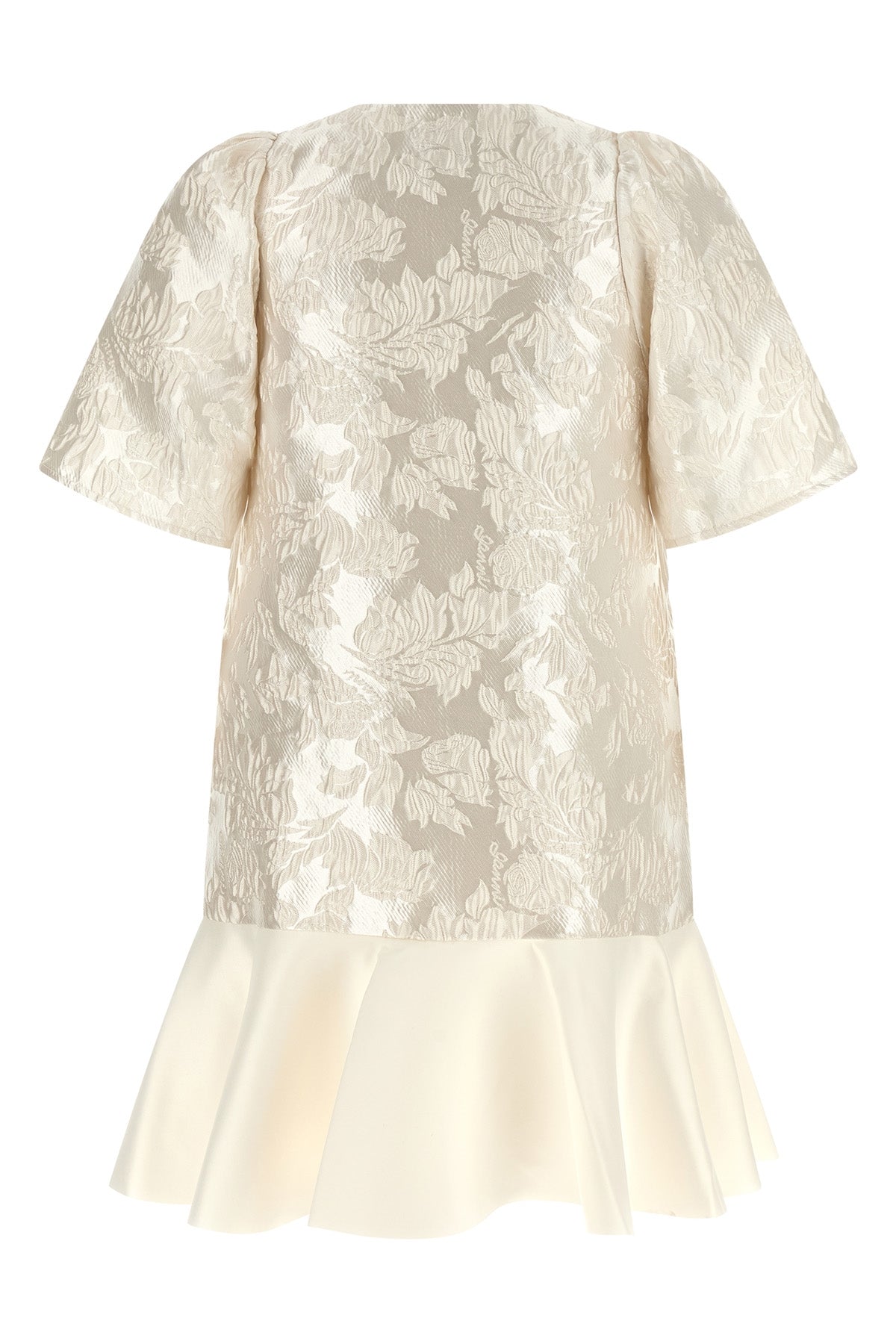 satin cloque jacquard mini dress
