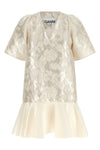 satin cloque jacquard mini dress