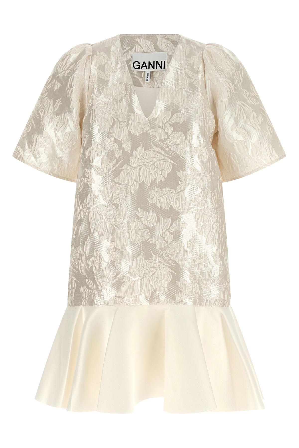 satin cloque jacquard mini dress