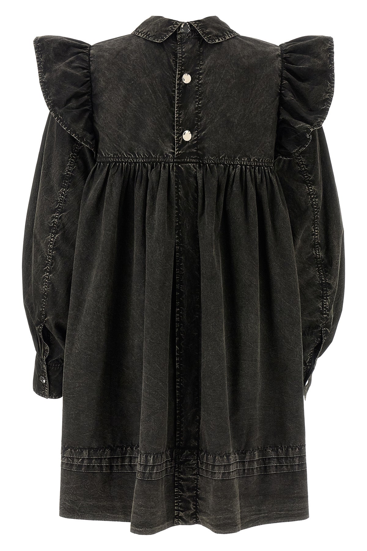 black washed mini shirt cotton dress