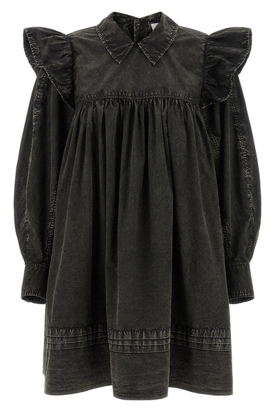 black washed mini shirt cotton dress