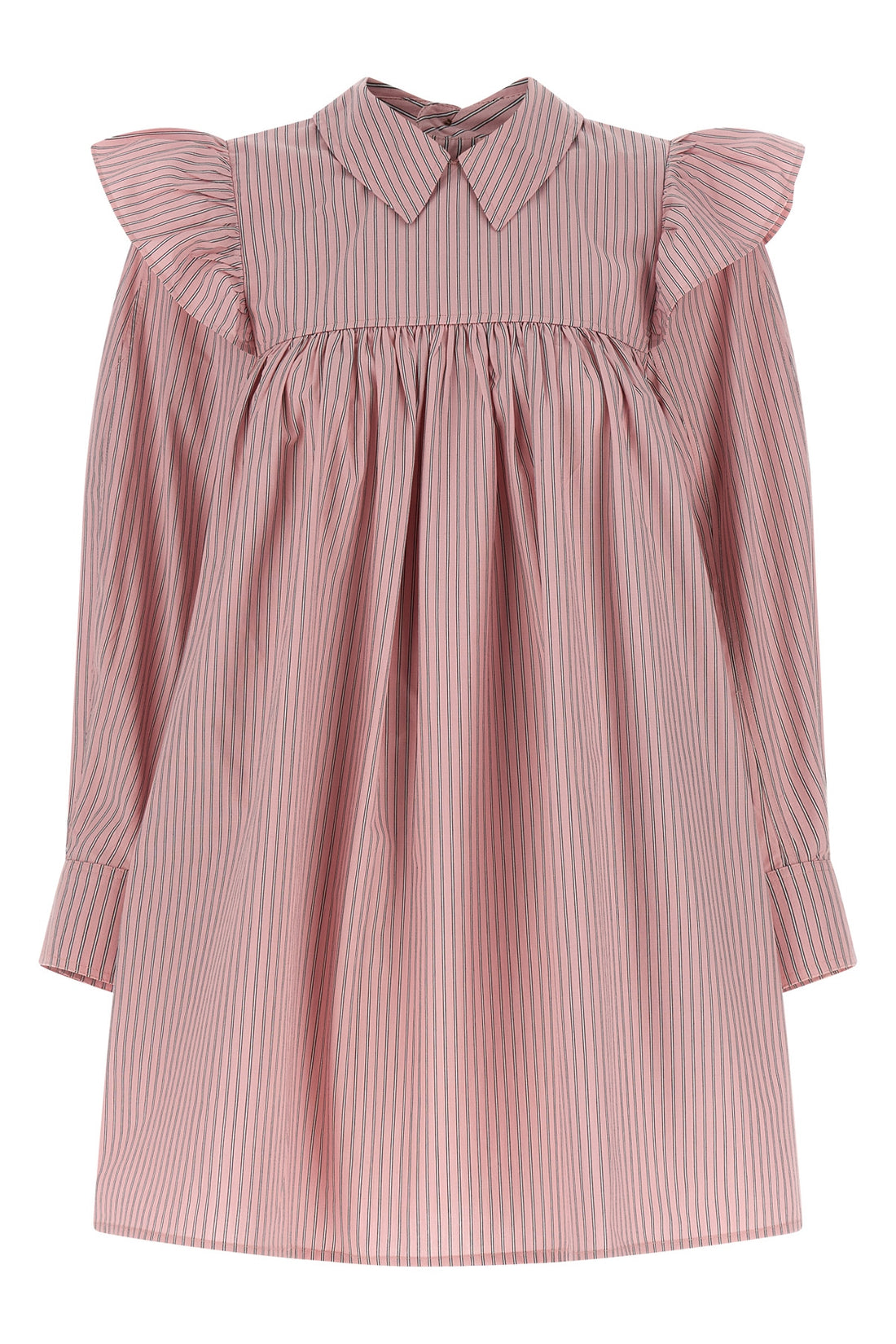GANNI 34 oxford cotton striped mini dress