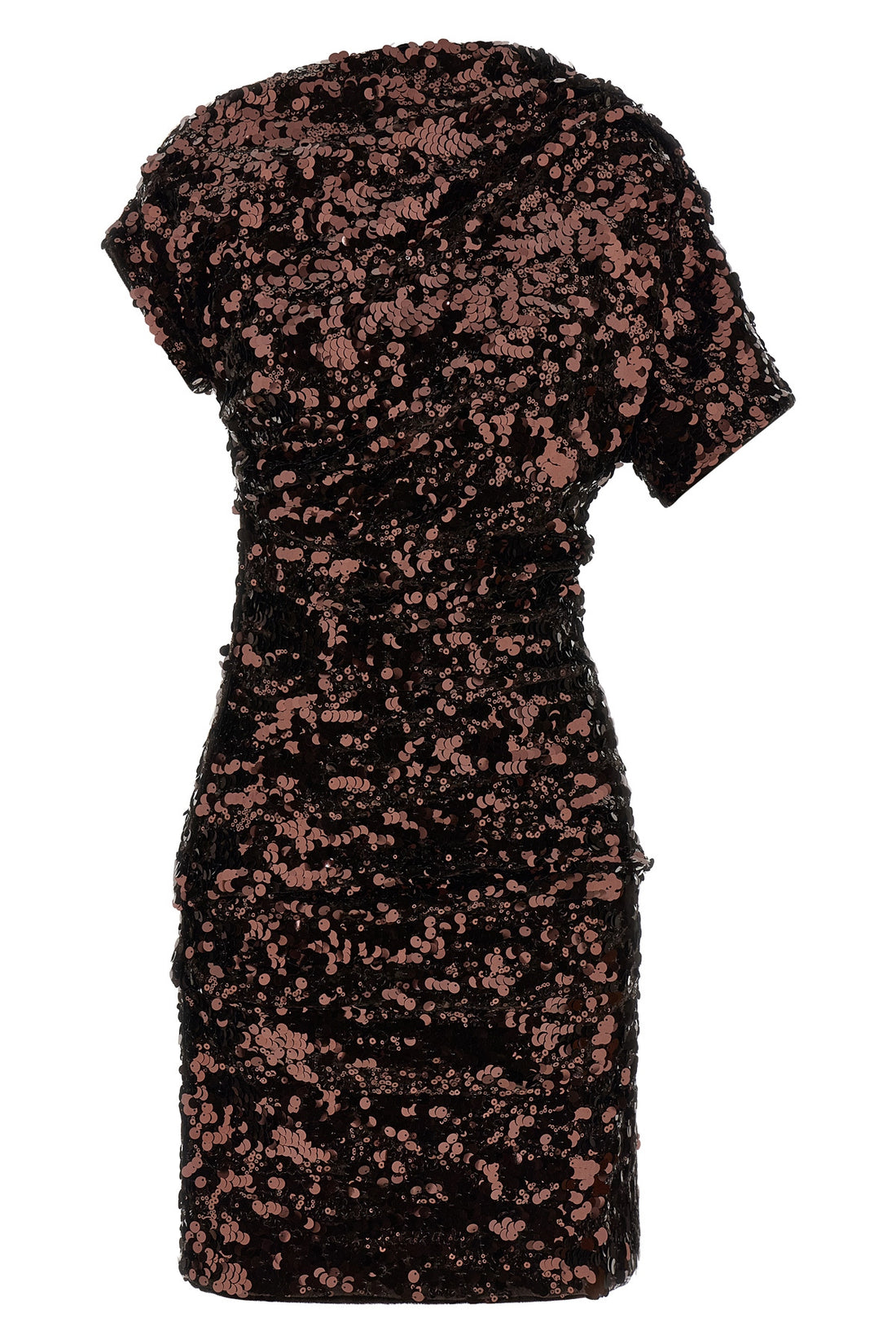 GANNI 34 brown sequins mini dress in fabric covered