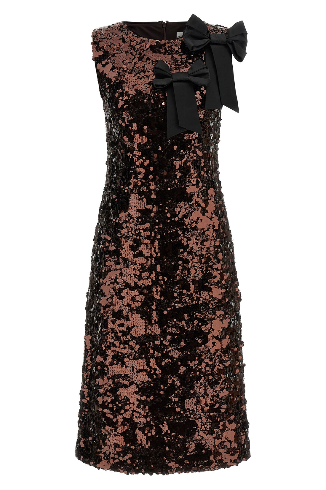 GANNI 34 velvet sequins straight midi dress in fabric covered