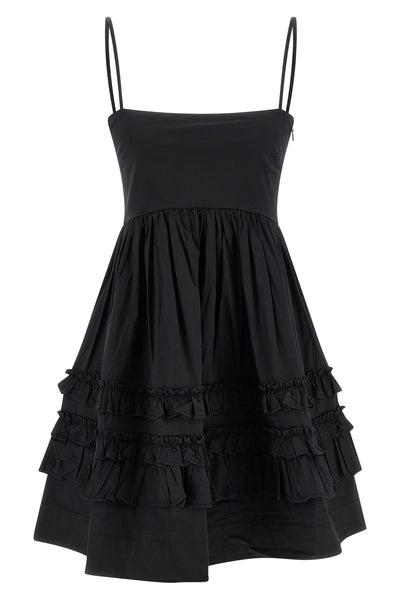 black mini frill cotton dress