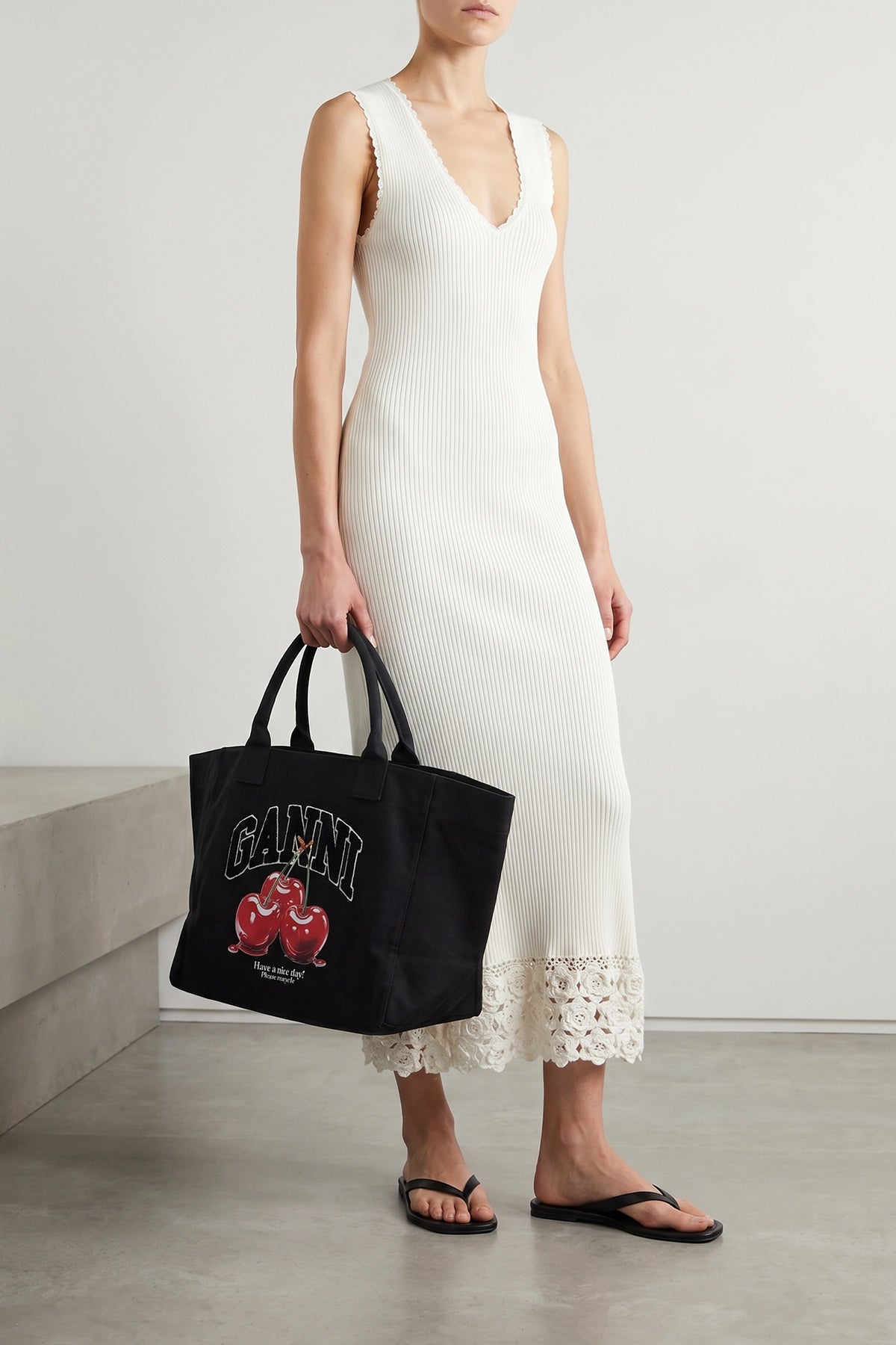 long cotton crochet knitted stretch cotton dress