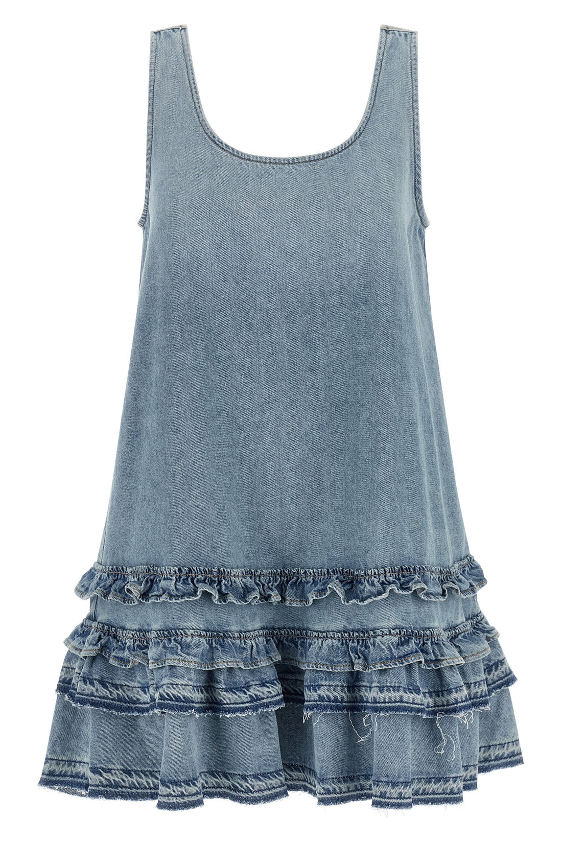 GANNI 34 mini dress in light cotton denim