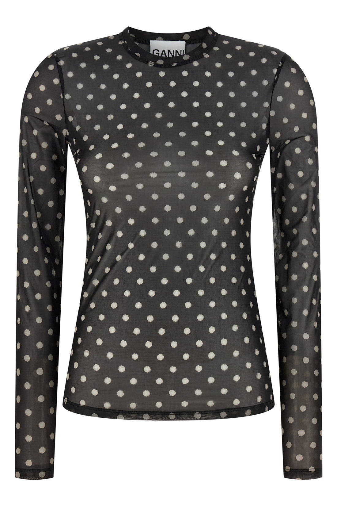 GANNI 34 printed sheer stretch fabric sweater