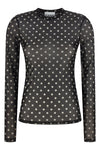 printed sheer stretch fabric sweater