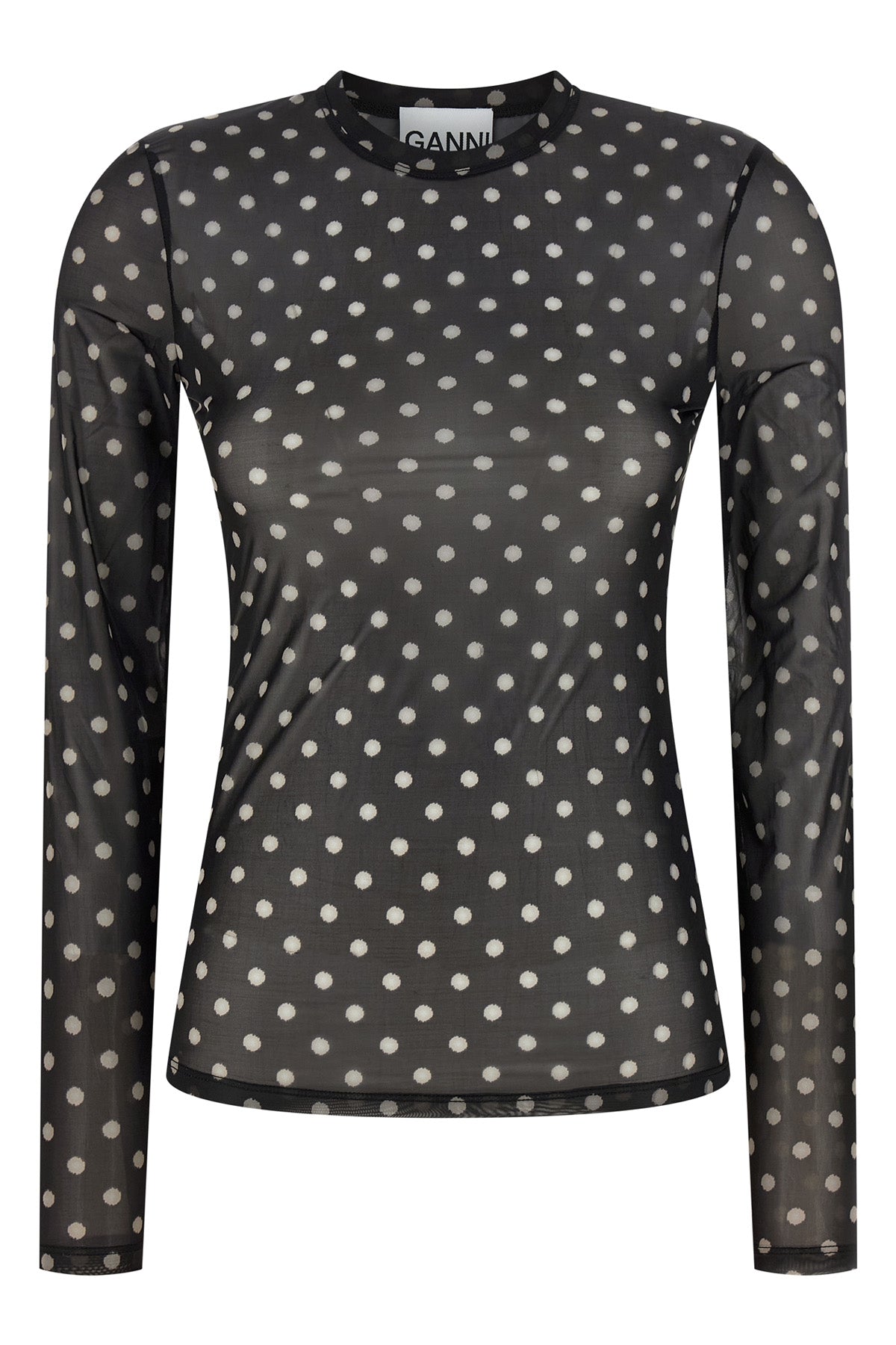 printed sheer stretch fabric sweater