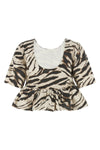 zebra denim zebra graphic print cotton denim canvas top