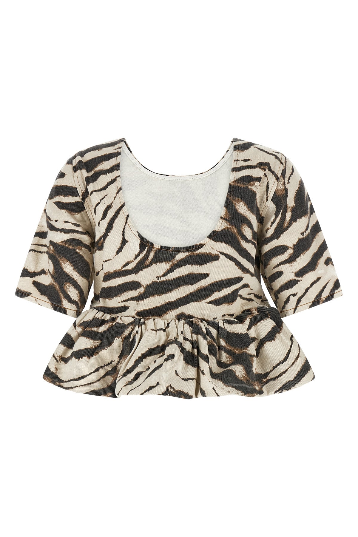 zebra denim zebra graphic print cotton denim canvas top