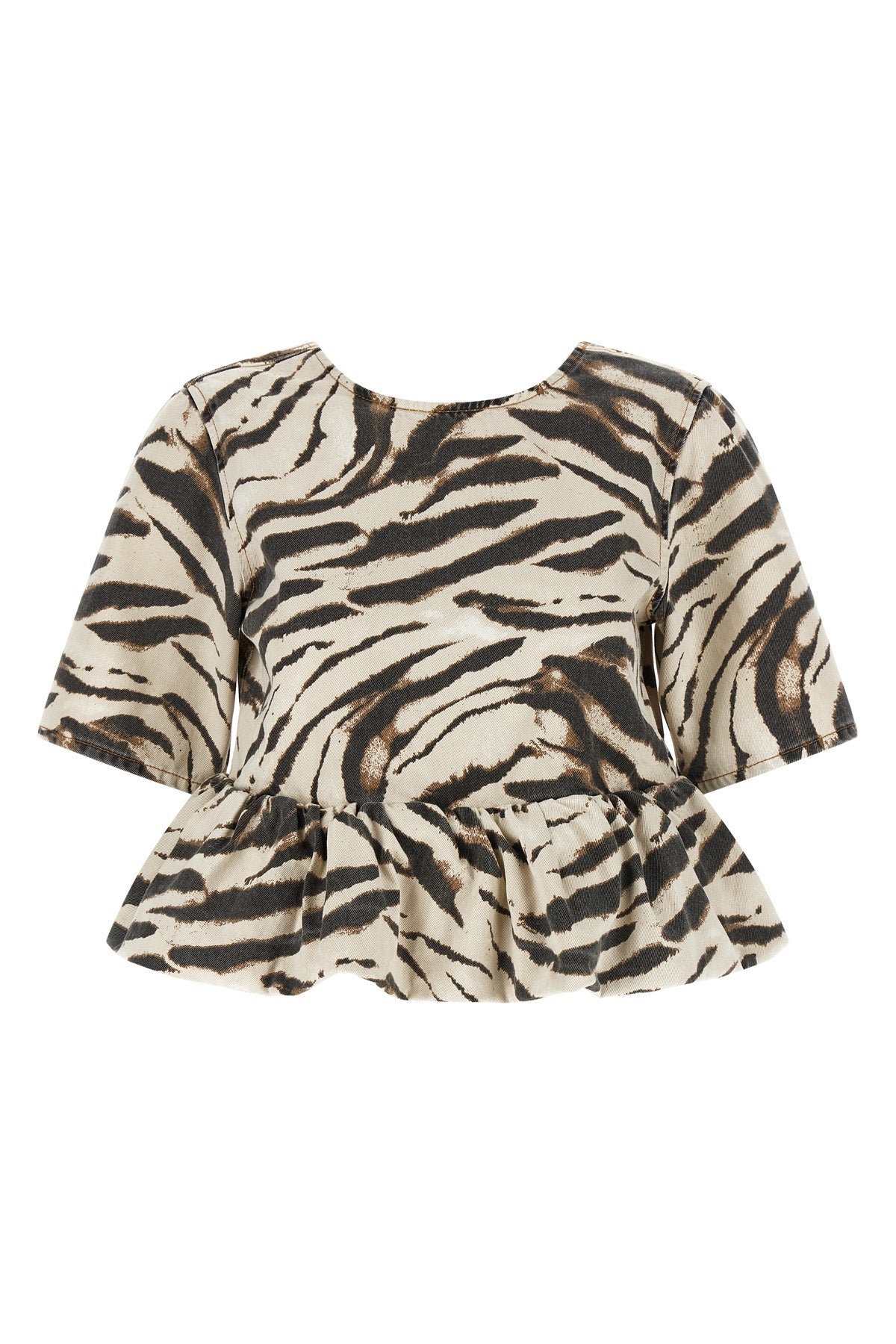 zebra denim zebra graphic print cotton denim canvas top