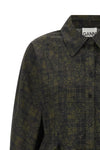 the ganni shirt redefines sartorial volumes through a structured silhouette
