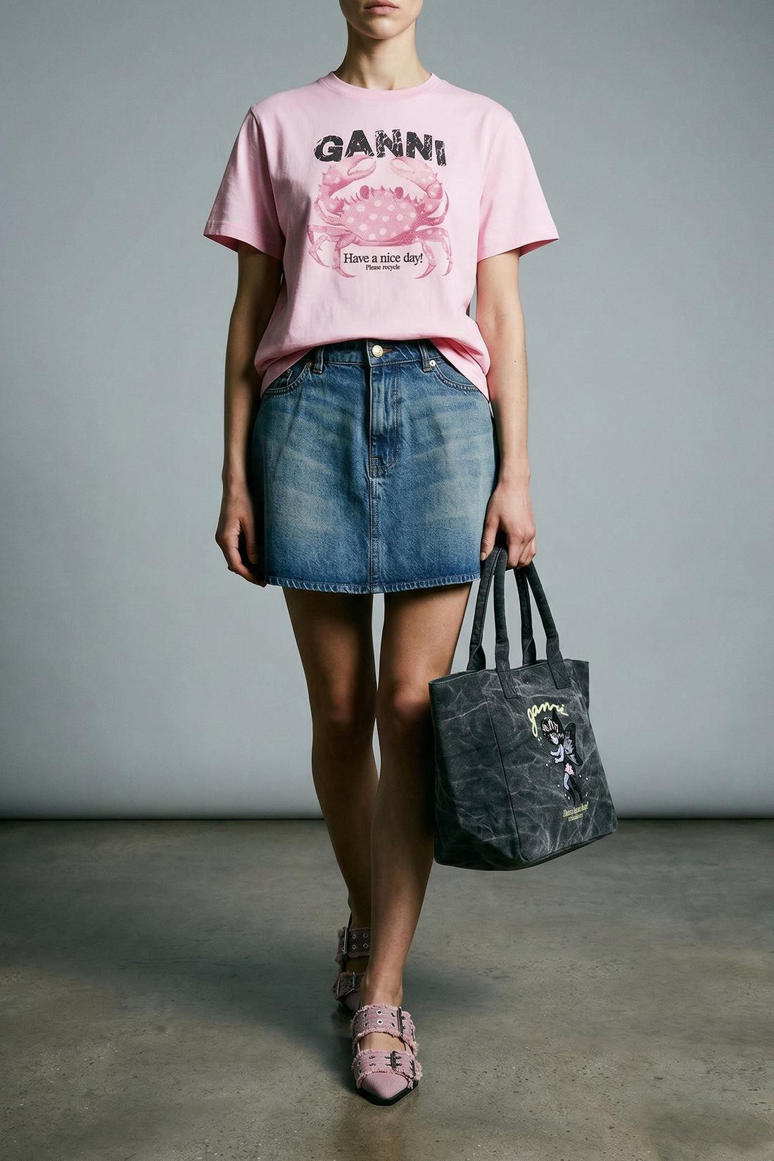 GANNI L cotton jersey t-shirt