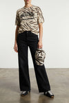 zebra graphic print wool blend sweater