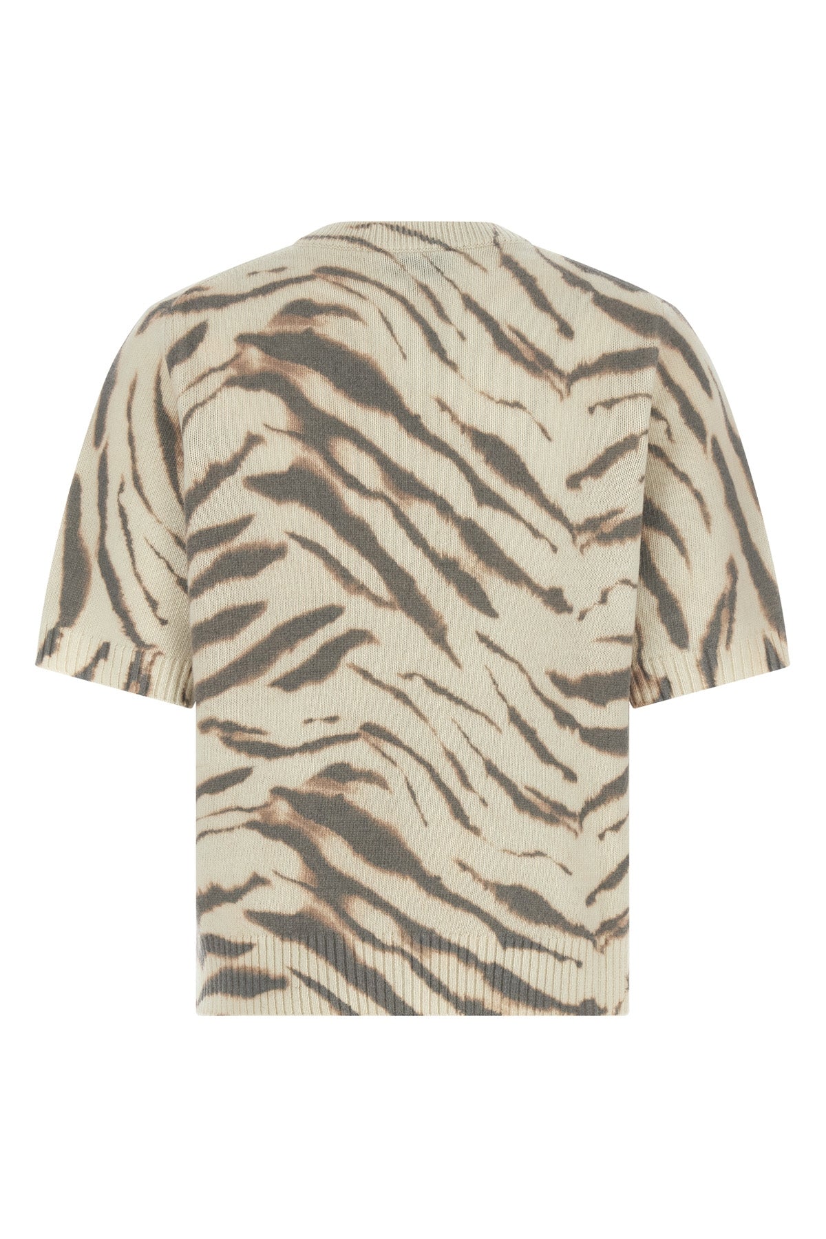 zebra graphic print wool blend sweater