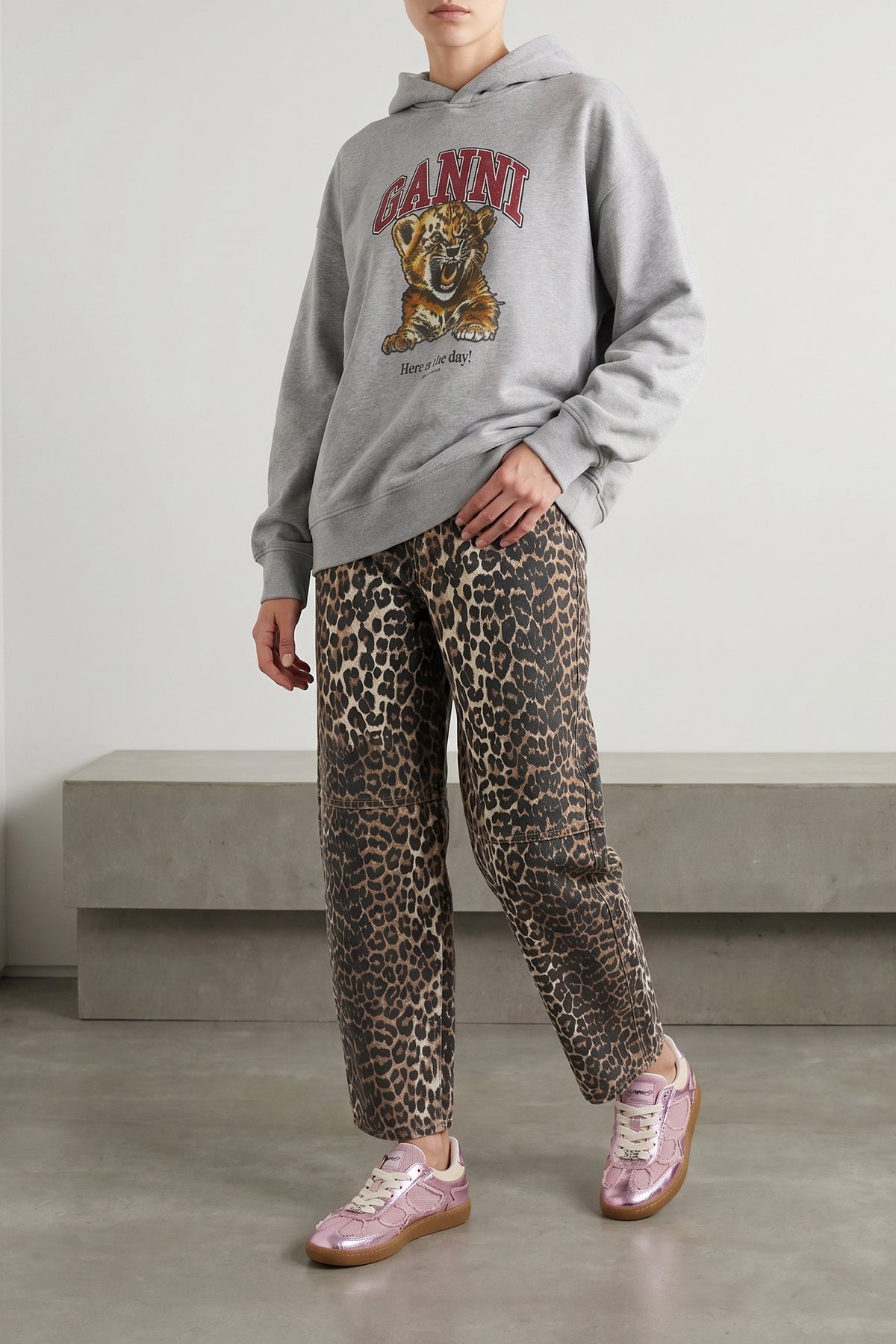 gauze mélange cotton hoodie