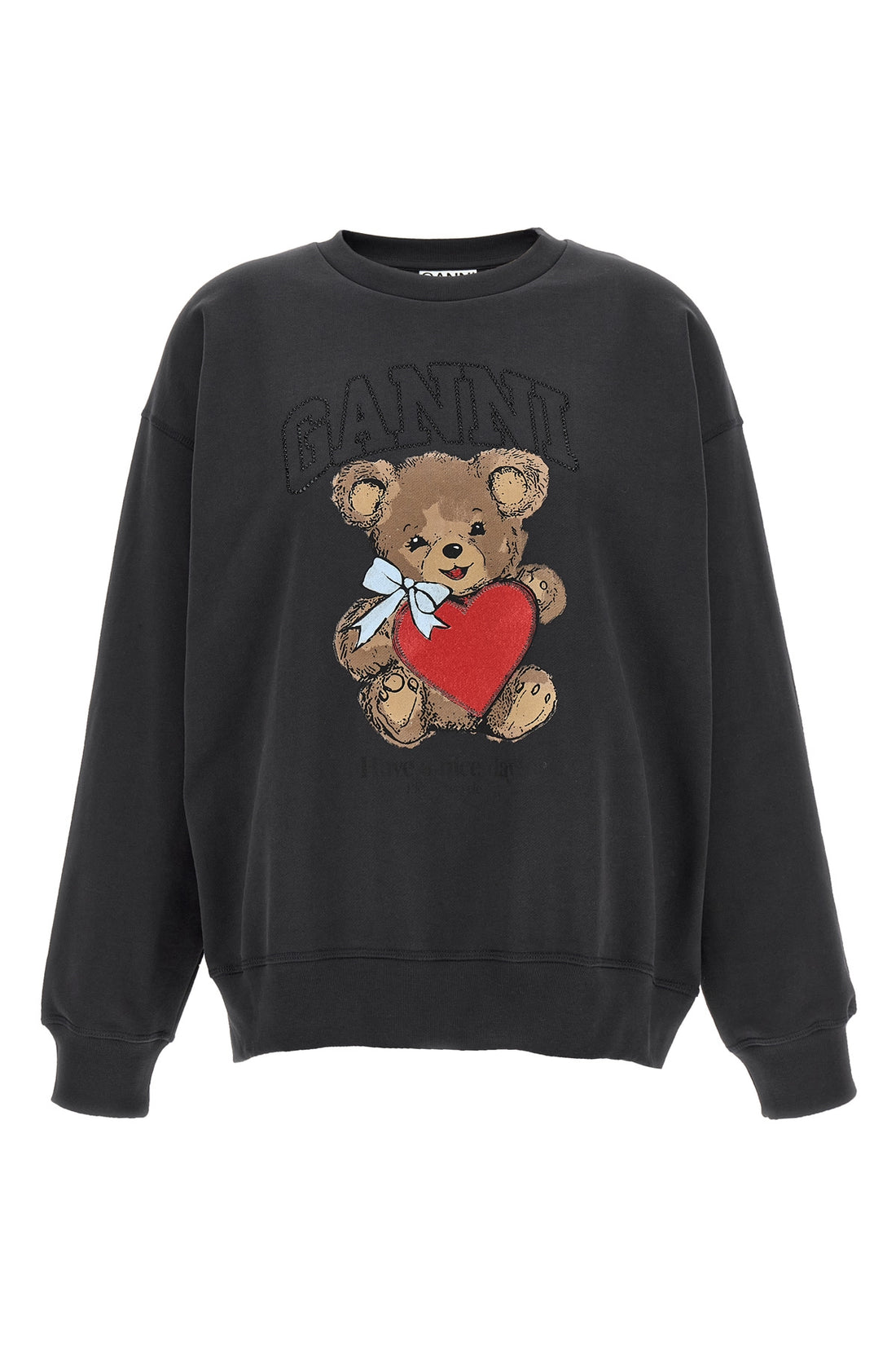 GANNI L cotton crewneck sweatshirt