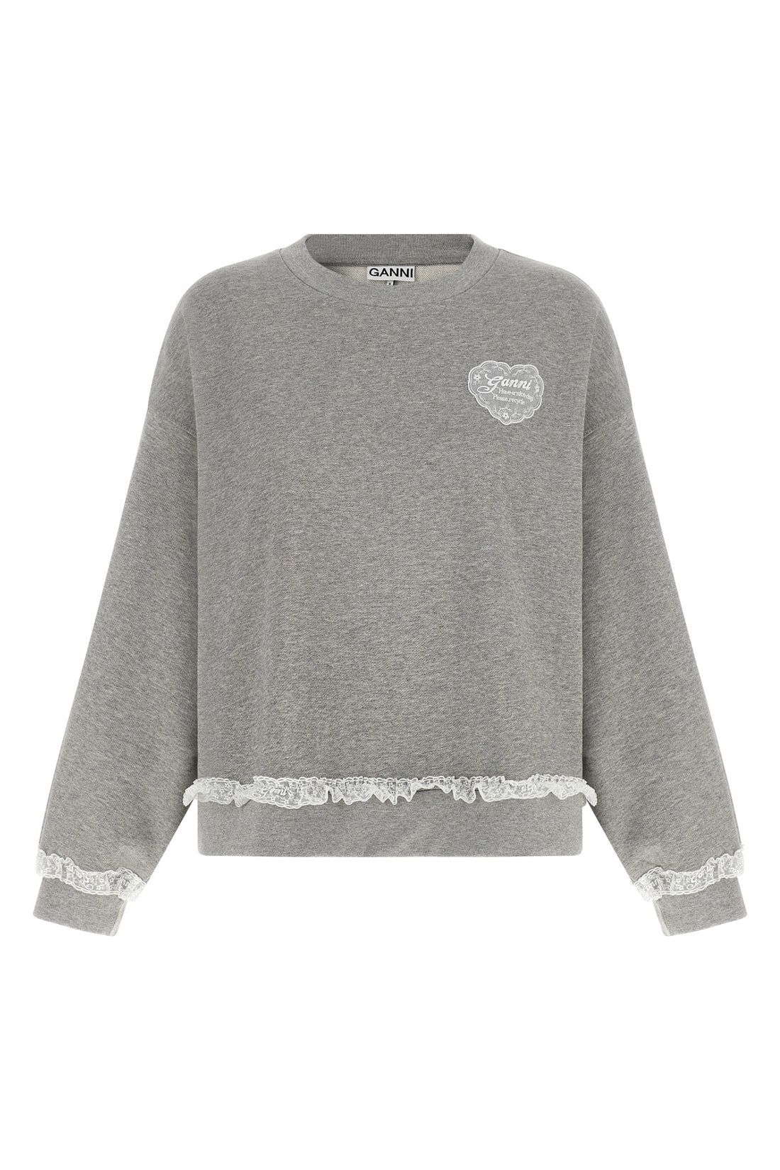 GANNI M the ganni isoli sweatshirt features a relaxed silhouette