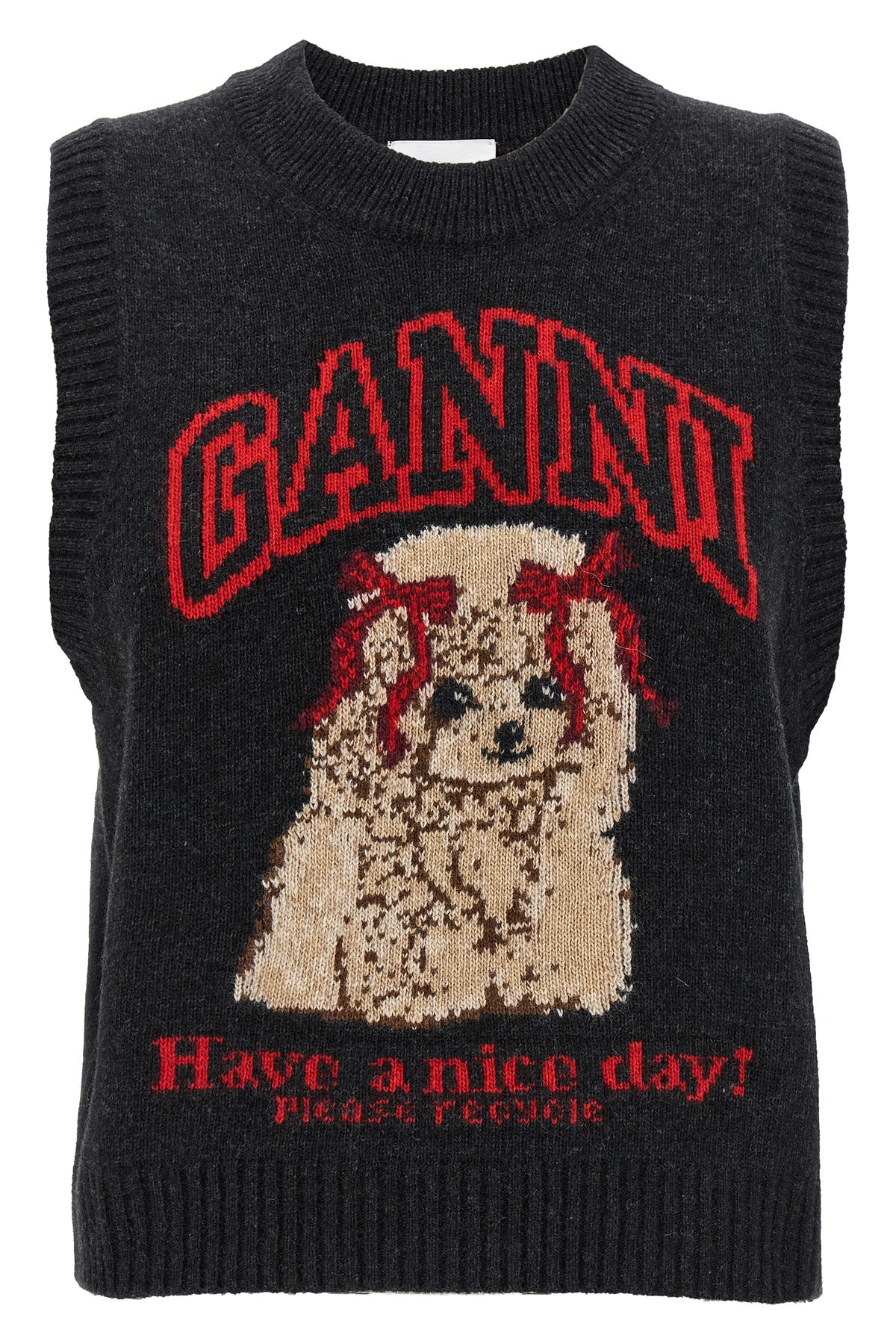 dog sleeveless vest in wool jacquard