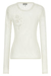 cotton mesh pointelle sweater