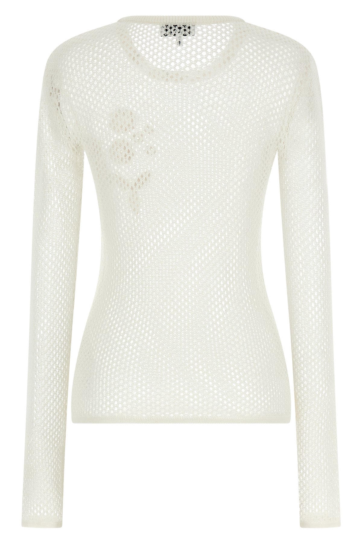 cotton mesh pointelle sweater
