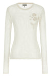 cotton mesh pointelle sweater
