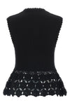 cotton crochet knitted ribbed stretch cotton vest