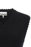 cotton crochet knitted ribbed stretch cotton vest