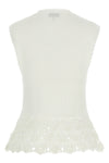 cotton crochet knitted ribbed stretch cotton vest