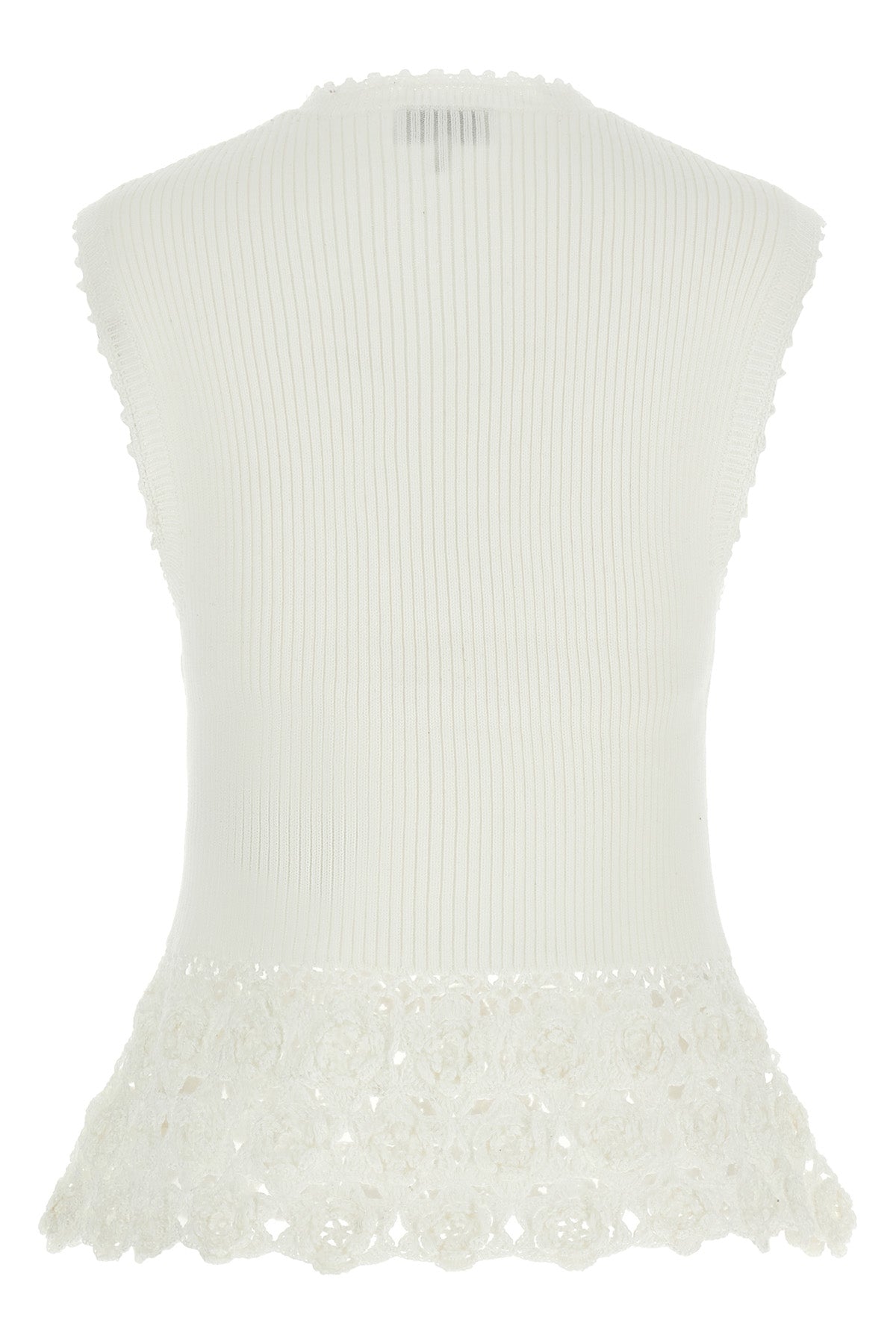 cotton crochet knitted ribbed stretch cotton vest