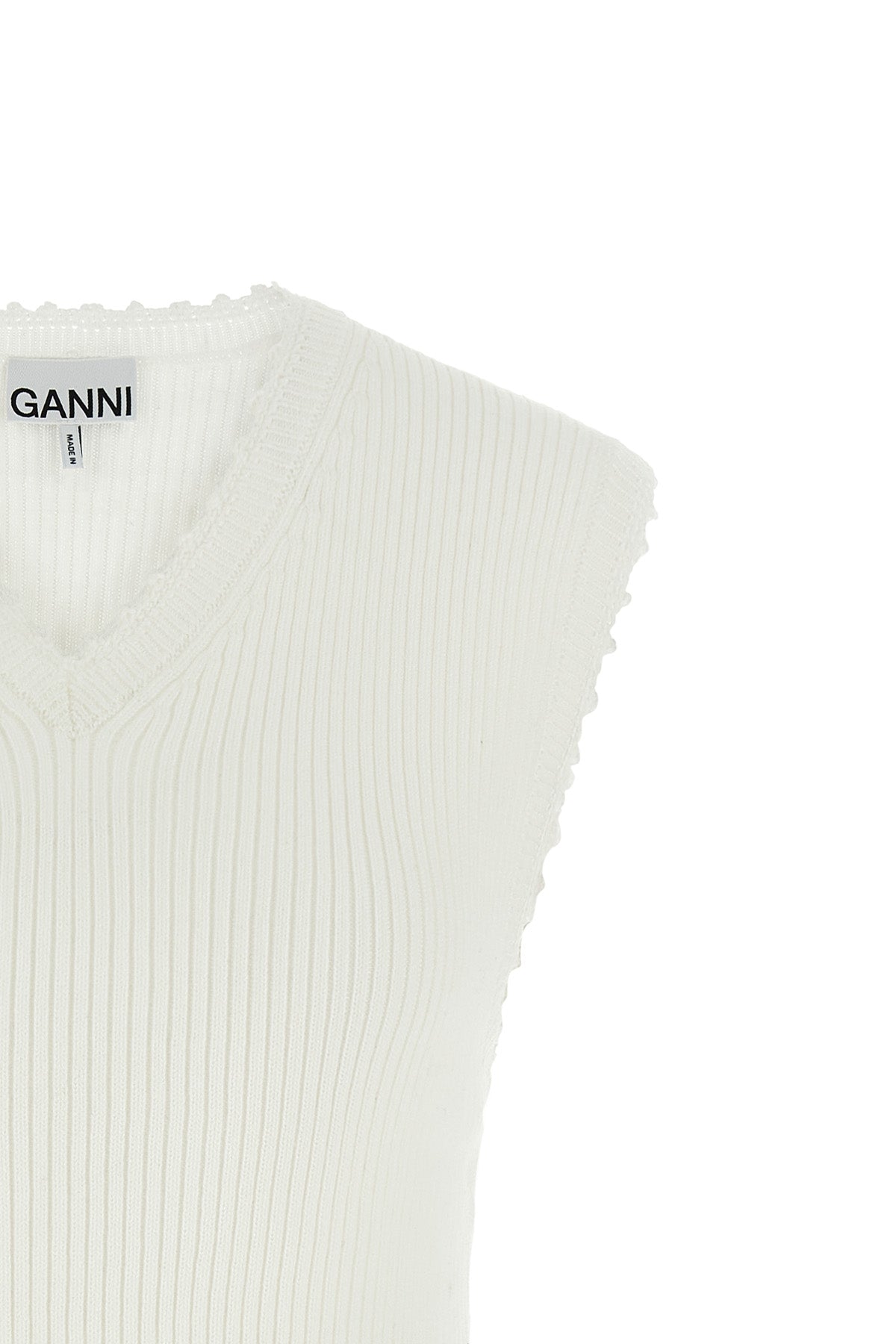cotton crochet knitted ribbed stretch cotton vest