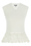 cotton crochet knitted ribbed stretch cotton vest