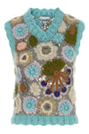 dreamy floral vest in mohair and crocheted wool blend