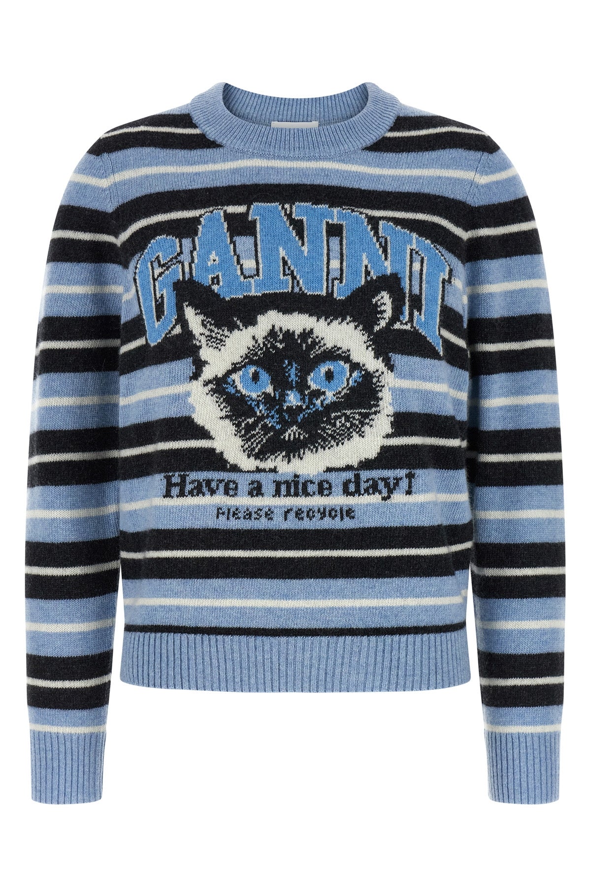 graphic wool striped wool sweater