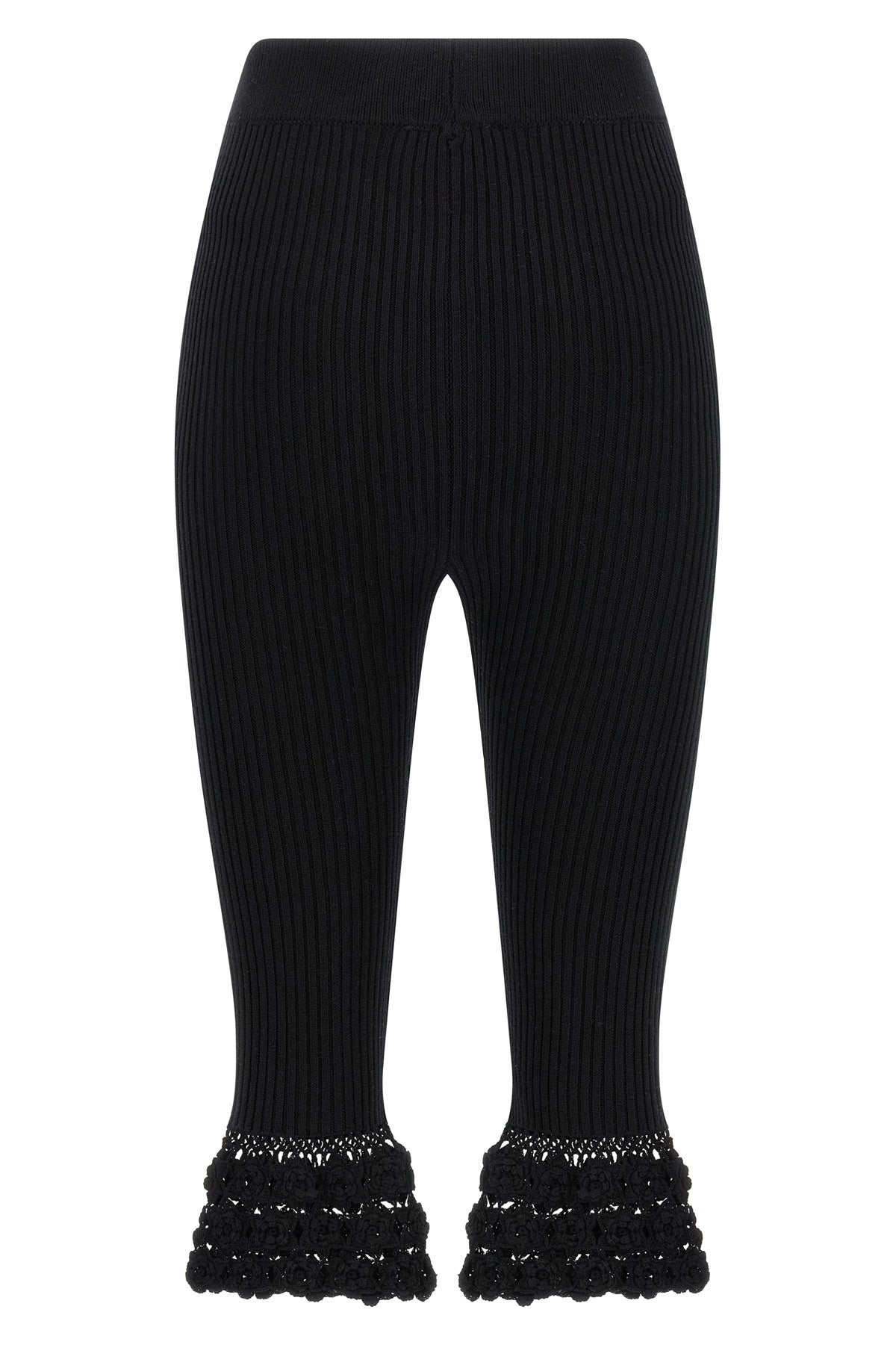 knitted ribbed stretch cotton cotton crochet pants