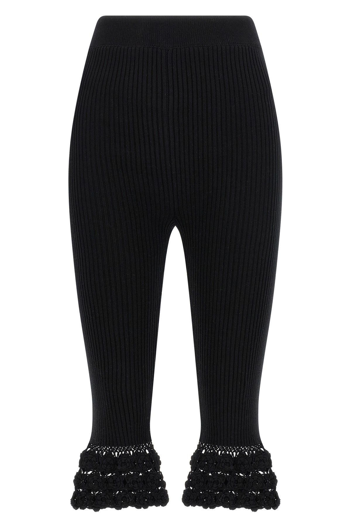 knitted ribbed stretch cotton cotton crochet pants