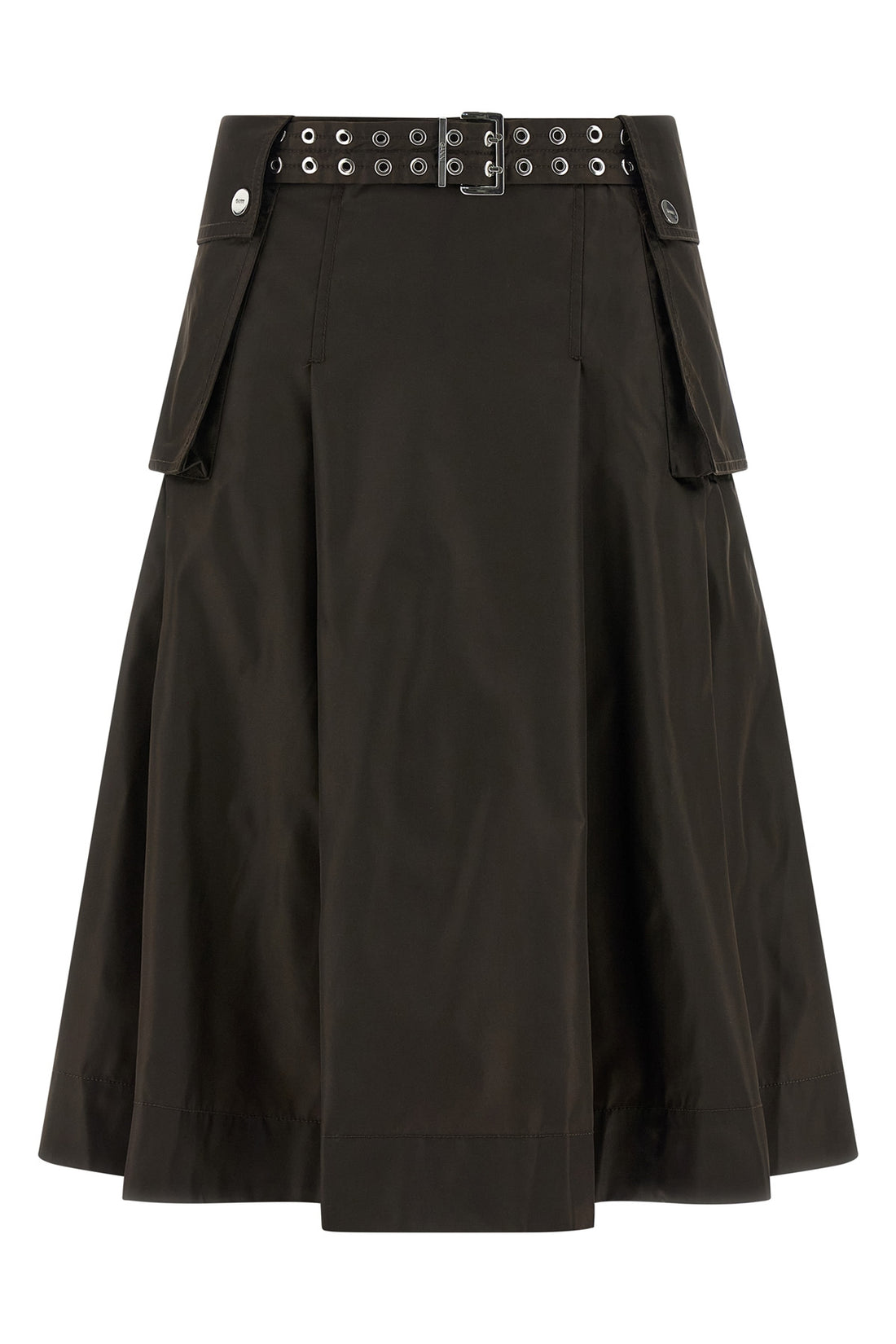 GANNI 34 duchesse nylon duchesse nylon pleated midi skirt